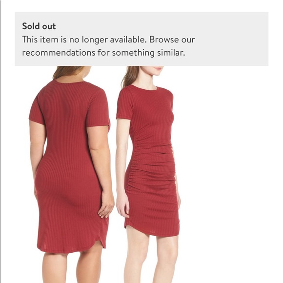 Bp red ruched body con dress xs - Picture 2 of 3